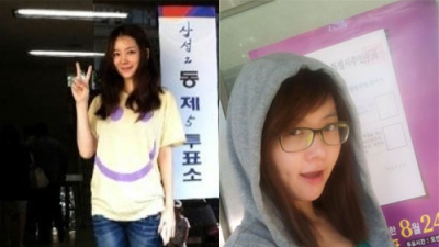 ‘무상급식’ 투표한 레이싱 모델 인증샷, 트위터서 ‘시끌’