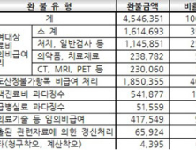 진료비 환불액 45억원, 전년보다 증가