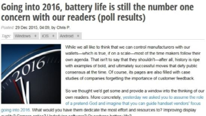 ‘2016년 스마트폰’ 가장 바라는 점은?… ‘배터리 성능’ 압도적 1위