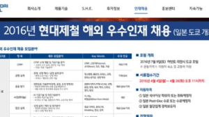현대제철 해외 우수인재 채용