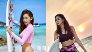다이어트 자극하는 여자 스타 래쉬가드 연출법