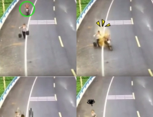 [쿠키영상] 인분 뒤집어쓴 오토바이 운전자, 사고는 왜?