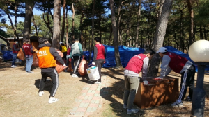 와이즈유, 포항 지진피해 복구현장 자원봉사