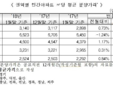 1월 민간아파트 평균 분양가 314만원…0.73% ↑