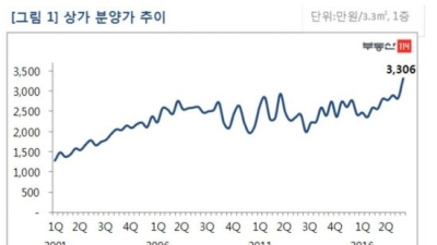 1분기 전국 상가 분양가 3.3㎡당 3306만원…역대 '최고'