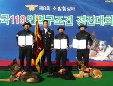 경북소방본부, 인명구조견 ‘전국 최고’ 입증