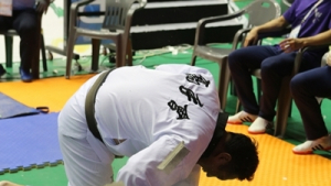 박영세 사범, 14장 기왓장 완파…한마당 주먹격파 정상