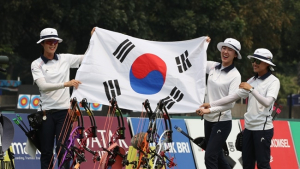 오늘도 금빛 화살, 양궁 여자 컴파운드 단체전서 金 수확