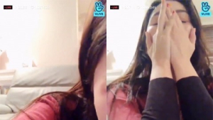 선미, 생방송 라이브 중 눈물…