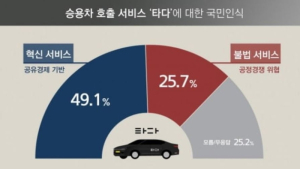 ‘타다’ 두고 2명 중 1명 “혁신 신사업”…불법 서비스 25.7%