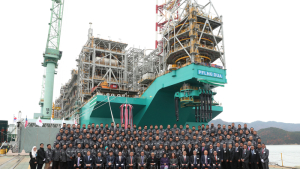 삼성중공업, 심해 FLNG 선박 페트로나스 ‘두아’ 명명식