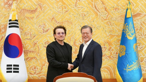 문 대통령, U2 보노와 함께