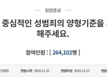 청와대, ‘성범죄 양형기준 재정비’ 청원 답변 연기 “신중한 검토 위해”