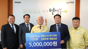 무주에 코로나19 성금 답지