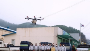 코로나19 방역 드론이 떴다