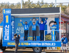 [총선] '라떼는! 유세단' 군산 은파 유원지 지원 유세 나서...신영대 후보 군산경제 살릴 적임자 지지 호소
