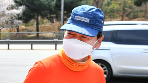 안철수, 국토대종주 13일차 '환한 미소'