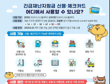 11일 신용·체크카드 9개사 통해 코로나 긴급재난지원금 신청 시작