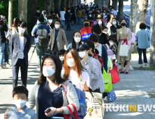 '마스크 쓰고, 줄 서서 등교'