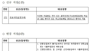 폐암치료제 '모보서티닙' 희귀의약품 지정