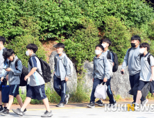 '4차 등교일' 하복 입고 첫 등교하는 중학교 1학년생들