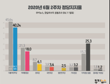 [쿠키뉴스·한길리서치 여론조사] 2020년 6월 2주차 정당지지율