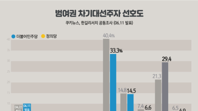 [쿠키뉴스·한길리서치 여론조사] 범여권 차기대선주자 선호도