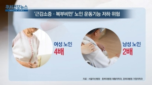 [쿠키건강뉴스] “배 나오고 근육 없는 여성 노인, 운동기능 저하 4배”