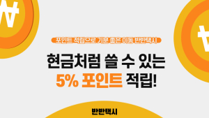 반반택시, 현금처럼 쓰는 적립금 포인트 제도 도입
