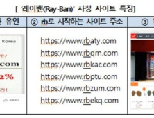 선글라스 ‘레이밴’ 사칭 사이트 주의…“URL에 ‘rb’ 포함하는 특징 있어”
