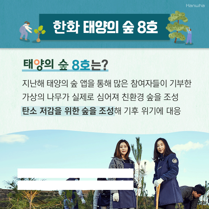 한화그룹, 기후변화 대응과 탄소중립 앞장···'한화 태양의 숲 8호' 조성 