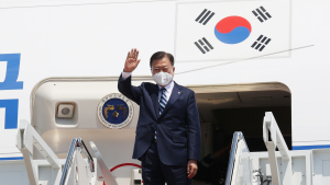 문 대통령, 워싱턴 도착 '방미 일정 시작'