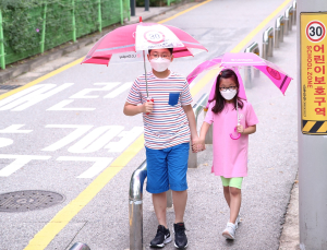 LG디스플레이, 어린이 교통 사고 예방 '투명 우산' 무료 배포