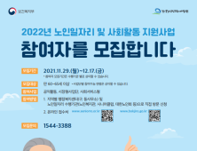 2022년 노인일자리·사회활동지원사업, 29일부터 신청