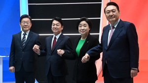 손 잡은 대선 후보들
