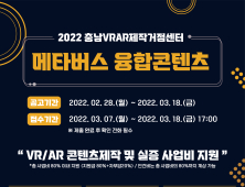 충남VRAR제작거점센터, ‘메타버스 융합콘텐츠 지원사업’  공모