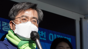 김동연, 홍대입구역 앞에서 이재명 지지 연설