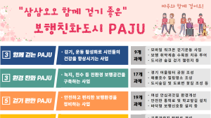 파주시, 누구나 걷기 좋은 '보행친화도시' 선포