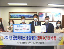공주시, ‘2021 민원서비스 종합평가 최우수기관' 수상