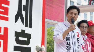 DMC 찾아 지지호소하는 오세훈