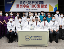경상국립대병원, '다빈치 Xi 로봇수술 100례' 달성