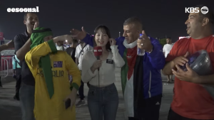 월드컵 중계 도중 어깨 ‘콰당’…리포터들 수난