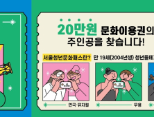 만19세 서울시 청년에 문화이용권 20만원 쏜다