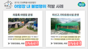 경기도, 개발제한구역 내 불법 야영장 13곳 적발