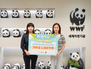카카오게임즈, ‘프렌즈팝콘’ 이용자와 함께 모은 기부금 WWF에 전달