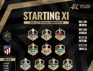 주민규vs모라타…팀 K리그와 AT 마드리드 선발 명단 공개