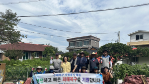 정선군시설관리공단, 고성군 수해 복구 일손지원