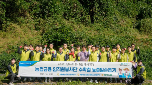 농협금융지주 임직원봉사단, 수확철 농촌 일손돕기 