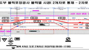 전주시, 충경로 차로 포장공사 일부구간 차량통제