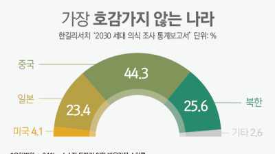 청년이 뽑은 비호감 국가 1위는 중국